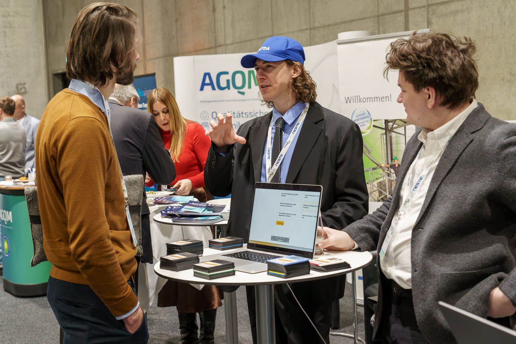 Andreas Bohdan Dreihaupt and Nikita Fordui presenting Crosscheck at an industry event